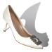 MB Leather White Satin Jewel Buckle Pumps #9999927103