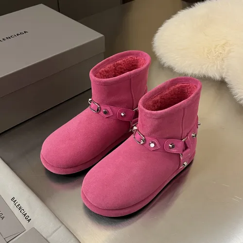 Balenciaga 2025 Winter Shearling Lined Snow Boots Buckle  Stud Details with Multi Color Options for Edgy Luxury Style #B57752