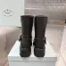 Prada Inspired Black Leather Biker Boots With Chunky Platform Sole #B54535