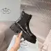 Prada Style Shiny Black Leather Chelsea Boots With Chunky Platform Sole #B54536