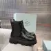 Prada Style Shiny Black Leather Chelsea Boots With Chunky Platform Sole #B54536