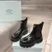 Prada Style Shiny Black Leather Chelsea Boots With Chunky Platform Sole #B54536