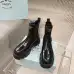 Prada Style Shiny Black Leather Chelsea Boots With Chunky Platform Sole #B54536