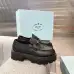 Prada Style Black Leather Loafers With Chunky Platform Sole #B54534