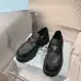 Prada Style Black Leather Loafers With Chunky Platform Sole #B54534