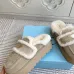 Prada Women's Shearling Lined Mule Slippers Triangle Logo Thick Sole Design for Cozy Luxury Winter Footwear #B57747
