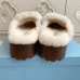 Prada Women's Shearling Lined Mule Slippers Triangle Logo Thick Sole Design for Cozy Luxury Winter Footwear #B57750