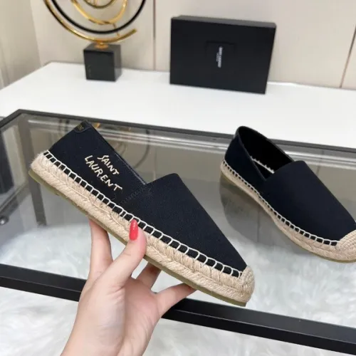 YSL women's espadrilles Flats Black/Gold/White/Pink #B44148