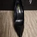 YSL High Heel Shoes YSL black leather 10.5cm heel #999929726