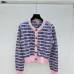  Chanel Women's Logo Knit Cardigan and Sweater in Striped Pattern #B54527