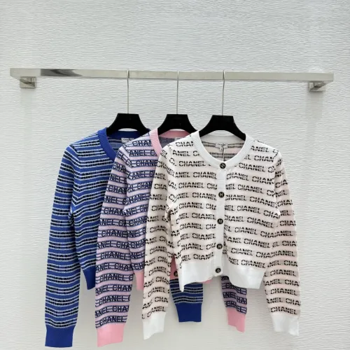  Chanel Women's Logo Knit Cardigan and Sweater in Striped Pattern #B54527