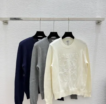  Loewe Women's Wool Sweaters Classic Crew   necks with Exquisite Embroidery and Timeless Colors #B54800