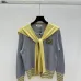  Miu Miu Women's Wool Sweaters: Stylish Sailor  inspired Designs with Colorful Stripes and Brand Emblem #B54813