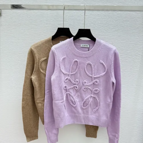 2025 Autumn  Winter Special Offer Loewe Women's Anagram Embroidered Wool Sweater in Two Tonal Colors  #B54788