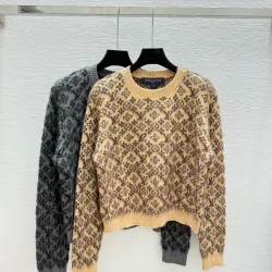 2025 Autumn  Winter Special Offer Louis Vuitton Women's Cropped Jacquard Monogram Sweater  Luxurious Wool Blend Crewneck with an All Over Pattern #B54791