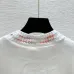 2025 Chanel White Knit Sweater with Colorful Tweed Stripe and CC Logo #B54506