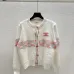 2025 Chanel White Knit Sweater with Colorful Tweed Stripe and CC Logo #B54507