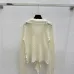 2025 Cream Knit Mesh Cardigan with V-Neck and Ruffle Detailing #B54508