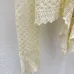 2025 Cream Knit Mesh Cardigan with V-Neck and Ruffle Detailing #B54508