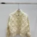 2025 Dior Ecru Cannage Knit Cropped Zip-Up Cardigan #B54503