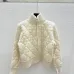 2025 Dior Ecru Cannage Knit Cropped Zip-Up Cardigan #B54503