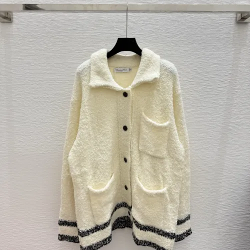 2025 Dior Women's Wool Cardigan: Chic Collared Style with Functional Pockets and Exquisite Trim Details #B54812