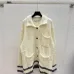 2025 Dior Women's Wool Cardigan: Chic Collared Style with Functional Pockets and Exquisite Trim Details #B54812