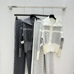 2025 Dior Women's Wool Sweater Sets Stylish Zip  up Designs with Signature Monogram Patterns for Fashion  forward Ladies #B54816