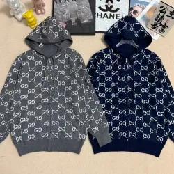 2025 Gucci Women's All Size Double  sided Zip  up Hooded Cardigans: Iconic GG Pattern for Online Fashion Shoppers #B54822