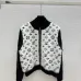 2025 LV Women's Wool Zip up Sweater Chic Mock Neck with Fluffy Monogram - Embroidered Front #B54815