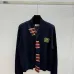 2025  Miu Miu Women's Striped Knit Polo Sweater with a Quarter-Zip or Button Placket and Miu Miu Logo #B54795
