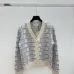 2025 Miu Miu Women's Wool Cardigan with Signature Logo Pattern  V neck and Chic Design #B54799