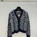 2025 Miu Miu Women's Wool Cardigan with Signature Logo Pattern  V neck and Chic Design #B54799