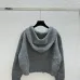 2025 Valentino Designer Women's Wool Hooded Sweaters Chic Zip   up Styles in Timeless Grey and Cream Colors #B54802