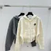 2025 Valentino Designer Women's Wool Hooded Sweaters Chic Zip   up Styles in Timeless Grey and Cream Colors #B54802