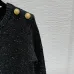 Balmain 2025 Women's Wool Sweater with Gold Buttons Sparkle Yarn  Crew Neck for Elegant Style #B54796