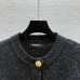 Balmain 2025 Women's Wool Sweater with Gold Buttons Sparkle Yarn  Crew Neck for Elegant Style #B54797