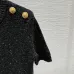 Balmain 2025 Women's Wool Sweater with Gold Buttons Sparkle Yarn  Crew Neck for Elegant Style #B54798