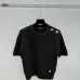 Balmain 2025 Women's Wool Sweater with Gold Buttons Sparkle Yarn  Crew Neck for Elegant Style #B54798