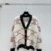 Celine Luxury Brand Women's Wool Cardigan V  neck Style with Colorful Logo Patterns and Gold  toned Buttons #B54801
