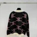 Celine Luxury Brand Women's Wool Cardigan V  neck Style with Colorful Logo Patterns and Gold  toned Buttons #B54801
