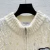 Chanel Ecru Cannage Knit Cropped Zip-Up Cardigan, A Timeless Luxury Piece #B54517