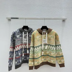 Chanel Women's Hooded Sweaters  Fair Isle Pattern with CC Logo and Drawstring Detail for Fashion Aficionados #B56272 Chanel Women's Hooded Sweaters  Fair Isle Pattern with CC Logo and Drawstring Detail for Fashion Aficionados #B56272