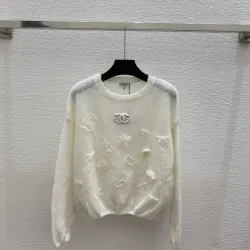 Chanel Women's Hooded Sweaters  Fair Isle Pattern with CC Logo and Drawstring Detail for Fashion Aficionados #B56273