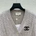 Chanel Women's V-Neck Cardigan with CC Logo Patch and Gold Buttons #B54522