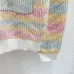 Chanel Women's V-Neck Wool-Blend Cardigan with Ombre Zigzag Pattern and CC Brooch #B54786