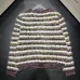 Chanel  Wool Women's V-Neck Fringed Knit Cardigan with Multi-Color Stripes #B54529