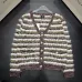 Chanel  Wool Women's V-Neck Fringed Knit Cardigan with Multi-Color Stripes #B54529
