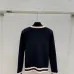 Dark Blue Miu Miu Women's V-Neck Cardigan  Embroidered "M" Logo  Textured Knit Design for Feminine Luxury  #B57741
