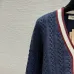 Dark Blue Miu Miu Women's V-Neck Cardigan  Embroidered "M" Logo  Textured Knit Design for Feminine Luxury  #B57741